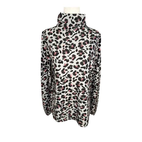 Nic+Zoe Women's Cheetah Pop Print Turtleneck Top Size Medium Multicolor NWOT - Picture 1 of 8
